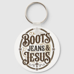 Boots Jeans & Jesus Vintage Western Faith Key Ring