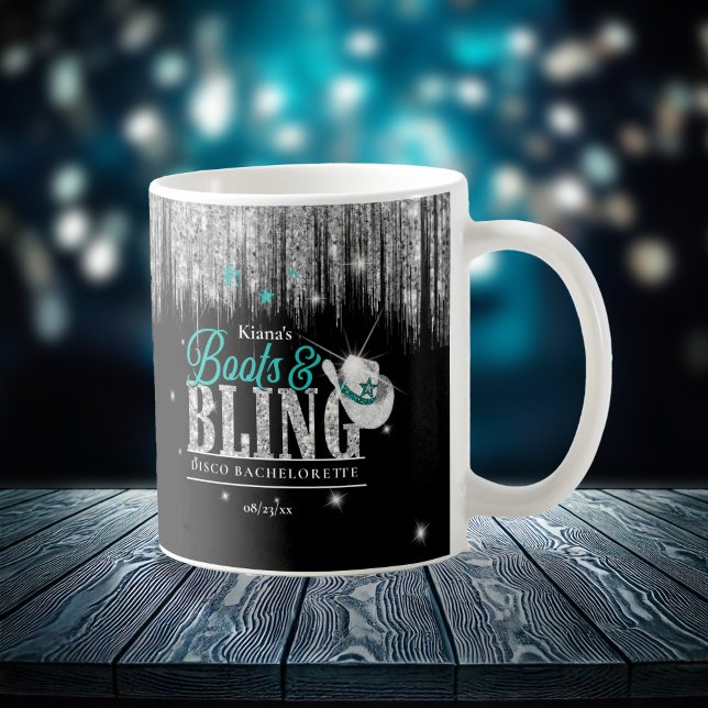 Boots 'n Bling Disco Bachelorette Teal ID925  Coffee Mug (Creator Uploaded)