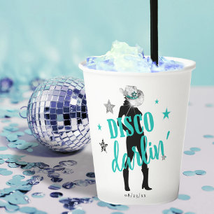 Boots 'n Bling Disco Darlin' Teal ID925 Paper Cups