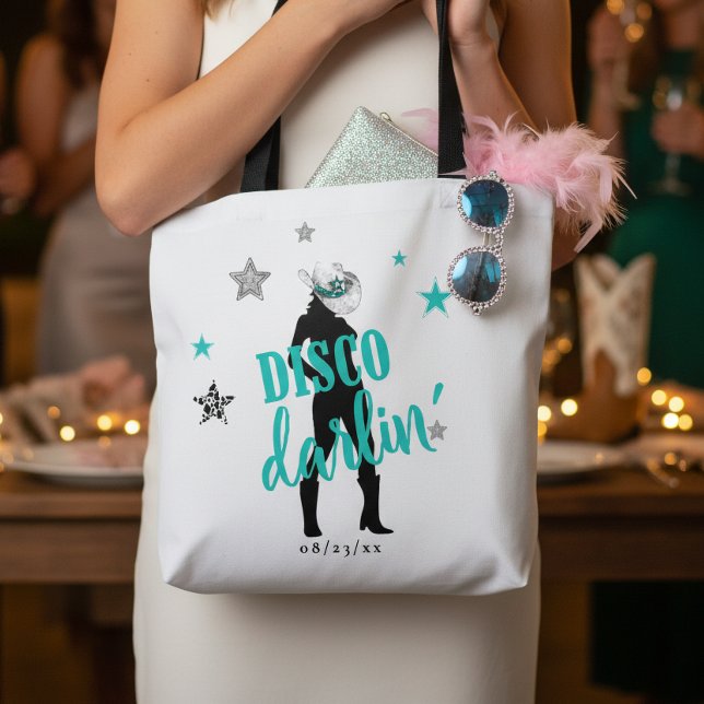 Boots 'n Bling Disco Darlin' Teal ID925  Tote Bag (Creator Uploaded)
