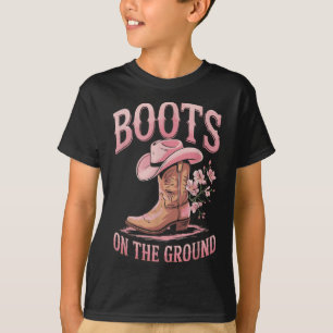 Boots On The Ground Black Cowgirl Western Where Th T-Shirt
