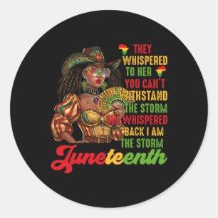 Boots On The Ground Black Power Cowgirl Juneteenth Classic Round Sticker