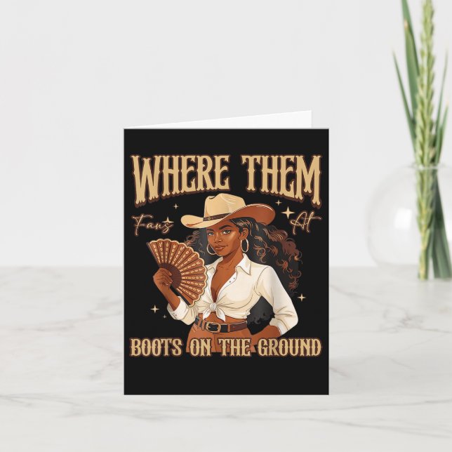 Boots On The Ground Boot Cowboy Western Cowgirl Me Card (Front)