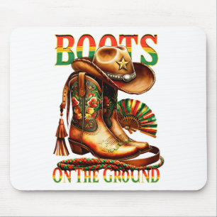 Boots On The Ground Boot Juneteenth Black Cowgirl Mouse Pad