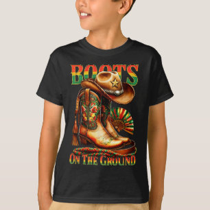 Boots On The Ground Boot Juneteenth Black Cowgirl  T-Shirt