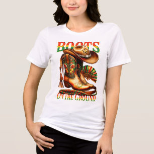 Boots On The Ground Boot Juneteenth Black Cowgirl Tri-Blend Shirt
