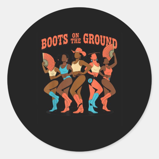 Boots On The Ground  Classic Round Sticker (Front)