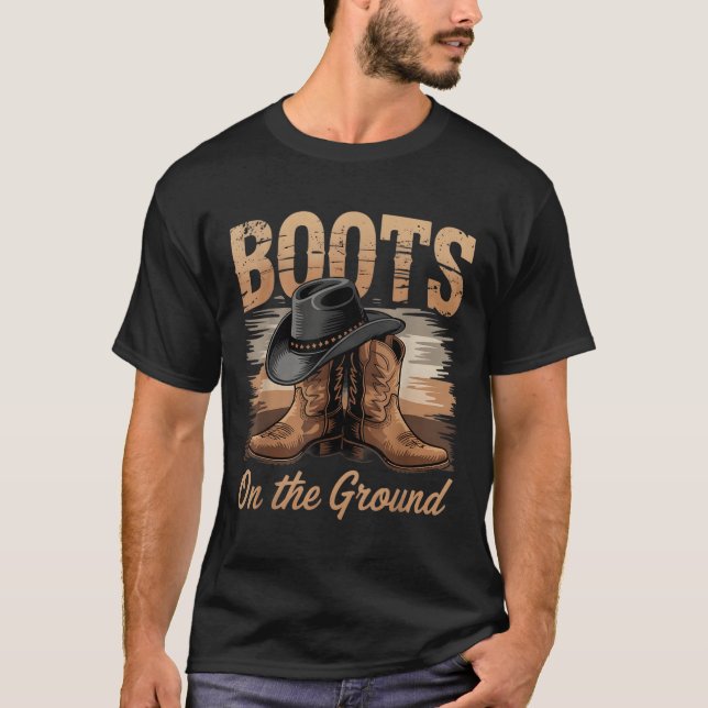 Boots On The Ground Cowgirl Line Dance Women Men K T-Shirt (Front)