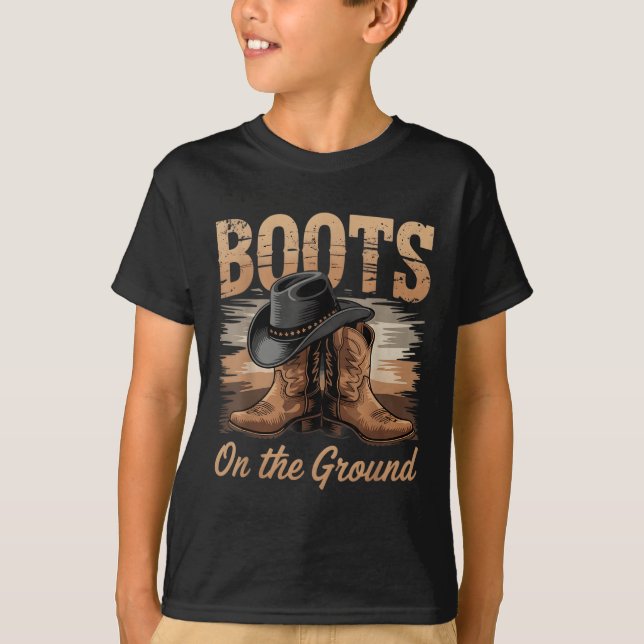 Boots On The Ground Cowgirl Line Dance Women Men K T-Shirt (Front)