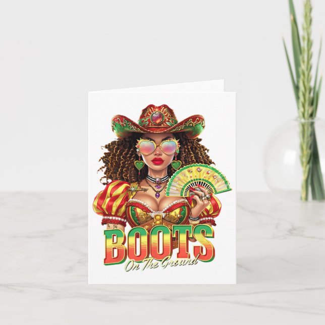 Boots On The Ground Juneteenth Black Cowgirl Weste Card (Front)