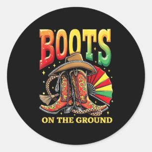 Boots On The Ground Juneteenth Cowgirl Country Wes Classic Round Sticker