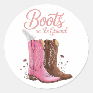 Boots On The Ground Juneteenth Cowgirl Where Them  Classic Round Sticker