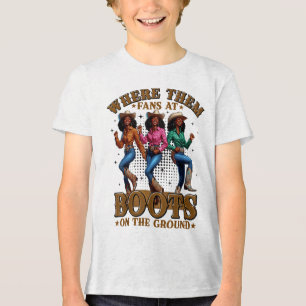 Boots On The Ground Juneteenth Cowgirl Where Them  Tri-Blend Shirt