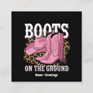Boots on the Ground Western Cowgirl Linedance Square Business Card