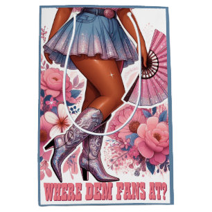 Boots on the Ground Western Glam Cowgirl Medium Gift Bag