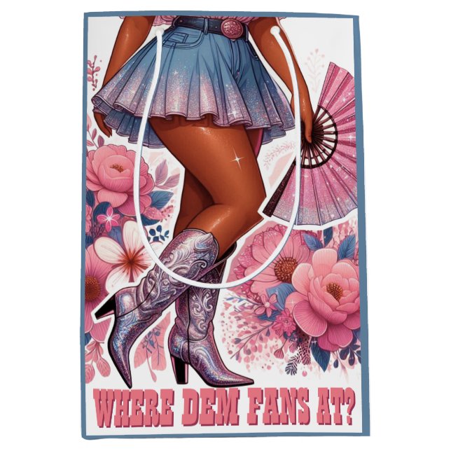 Boots on the Ground Western Glam Cowgirl Medium Gift Bag (Front)