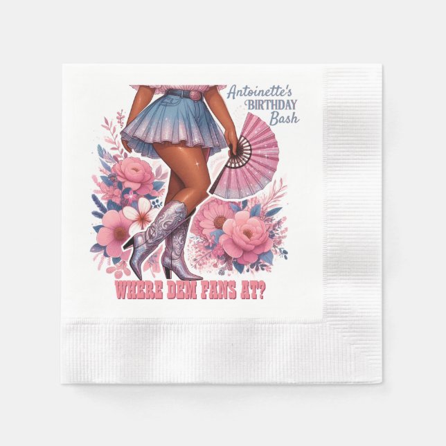 Boots on the Ground Western Glam Cowgirl Napkin (Front)