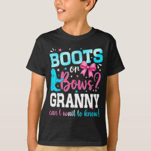 Boots Or Bow Granny Love You Gender Reveal Party T-Shirt