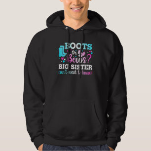 Boots Or Bows Big Sister Gender Reveal Baby Shower Hoodie