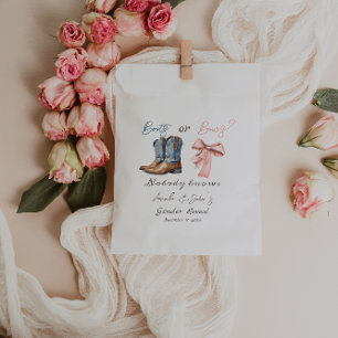 Boots or Bows Blue Pink Gender Reveal Party Favour Bags