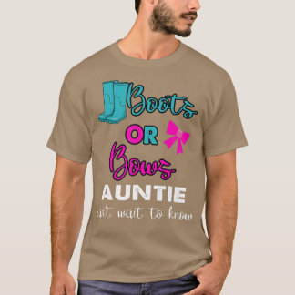 boots Or Bows Gender Reveal baby Auntie party Matc T-Shirt