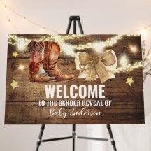 Boots or Bows Gender Reveal Foam Board