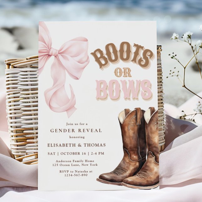 Boots or Bows Gender Reveal Invitation (Creator Uploaded)