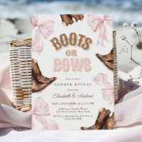 Boots or Bows Gender Reveal Invitation