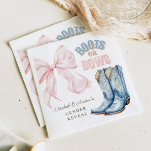 Boots or Bows Gender Reveal Napkin