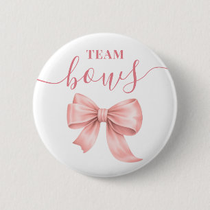 Boots or Bows Gender Reveal Pink Girl Team Bows 6 Cm Round Badge
