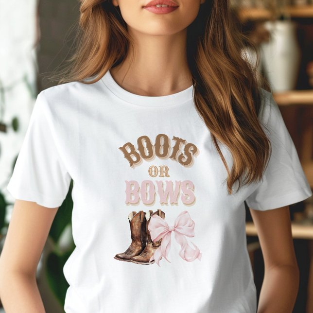 Boots or Bows Gender Reveal  T-Shirt (Creator Uploaded)