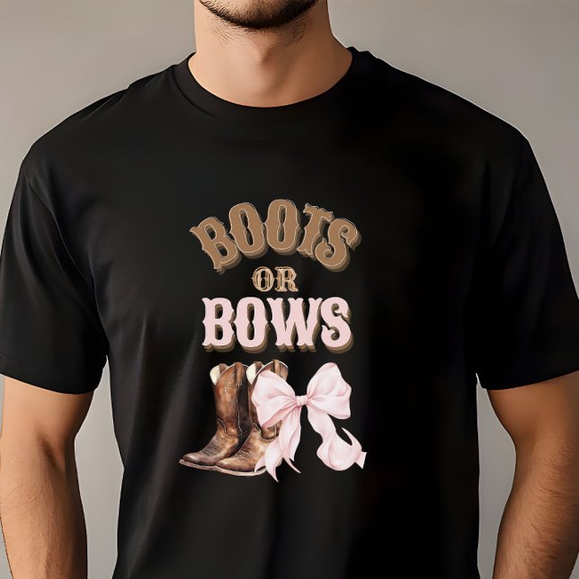 Boots or Bows Gender Reveal  T-Shirt (Creator Uploaded)