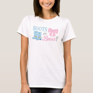 Boots or Bows Gender Reveal T-Shirt