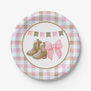 Boots or Bows Gender Reveal Theme Paper Plates