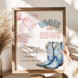 Boots or Bows Gender Reveal Welcome Sign