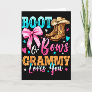 Boots Or Bows Grammy Loves You Gender Reveal Famil Card