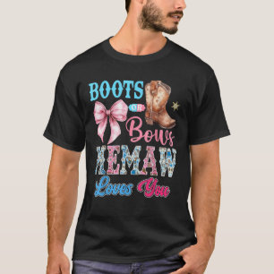 Boots or Bows Memaw Loves You Gender Reveal Party T-Shirt