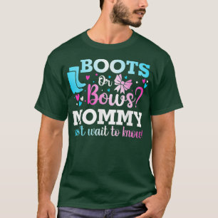 Boots or Bows Mummy Gender Reveal Baby Shower Anno T-Shirt