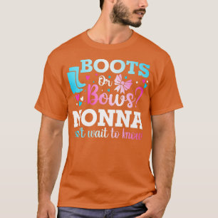 Boots or Bows Nonna Gender Reveal Baby Shower Anno T-Shirt