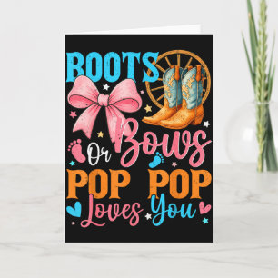 Boots Or Bows P P Loves You Gender Reveal Family Card