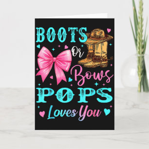 Boots Or Bows Ps Loves You Gender Reveal Family  Card