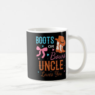 Boots Or Bows Uncle Loves You Gender Reveal Party  Coffee Mug