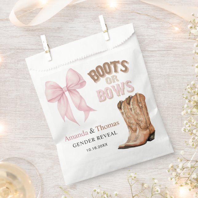 Boots or Bows Western Gender Reveal Favour Bags (Clipped)