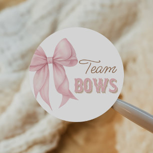 Boots or Bows Western Gender Reveal Voting Classic Round Sticker