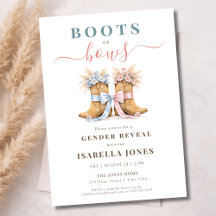 Boots or Bows Western Theme Gender Reveal 