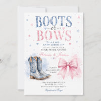Boots or Bows Wild West Gender Reveal Blue Pink