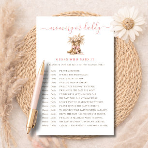 Boots & Pink Bow Mummy or Daddy Guess Who Said It