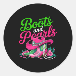 Boots To The Ground Nk Cowgirl  Classic Round Sticker