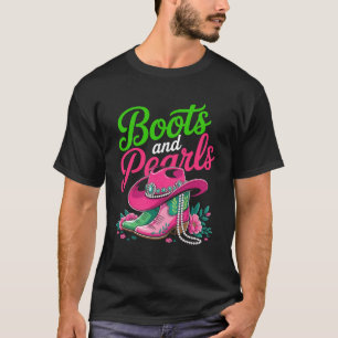 Boots to The Ground Pink Cowgirl T-Shirt
