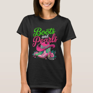 Boots to The Ground Pink Cowgirl T-Shirt